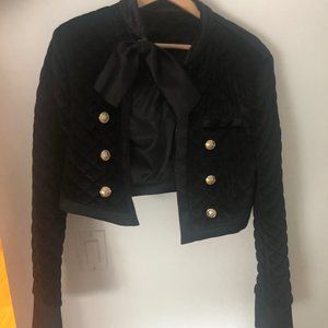Court style short cotton jacket